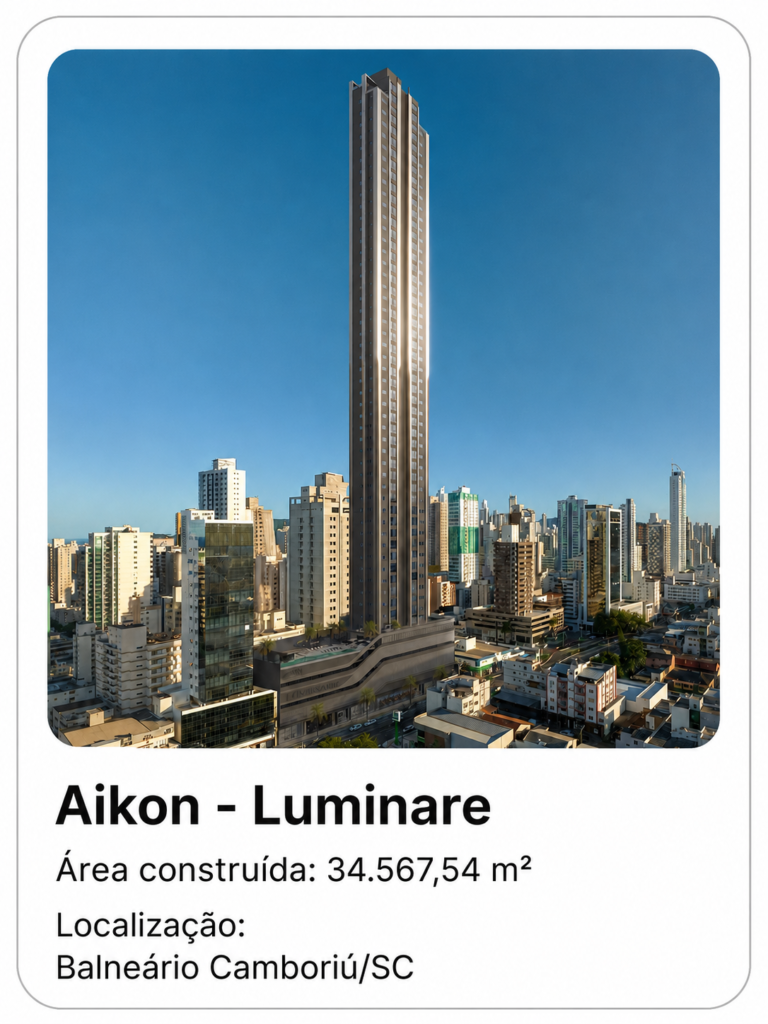 Empreendimento Aikon - Luminare: 34.567,54 m² construídos em Balneário Camboriú/SC