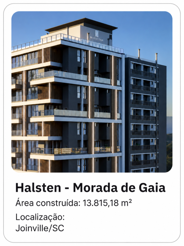 Empreendimento Halsten - Morada de Gaia: 13.815,18 m² construídos em Joinville/SC
