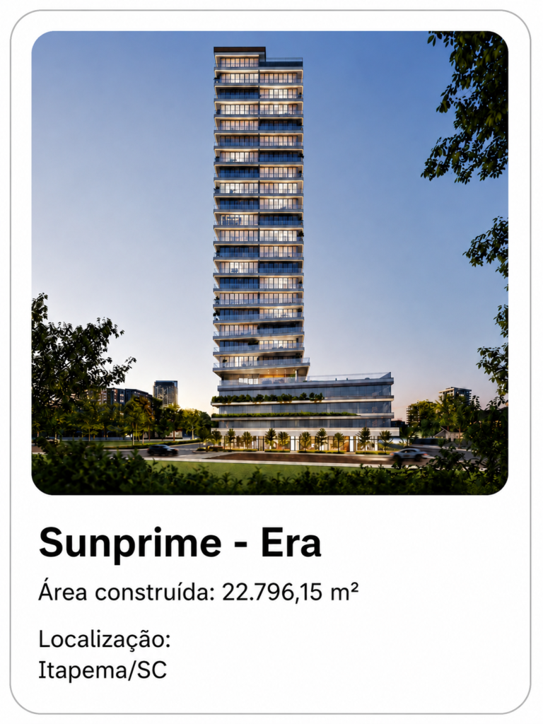 Empreendimento Sunprime - Era: 22.796,15 m² construídos em Itapema/SC
