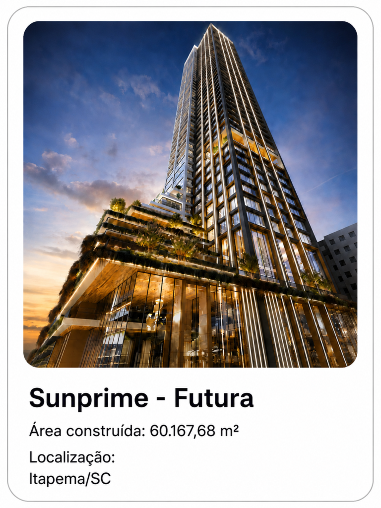 Empreendimento Sunprime - Futura: 60.167,68 m² construídos em Itapema/SC