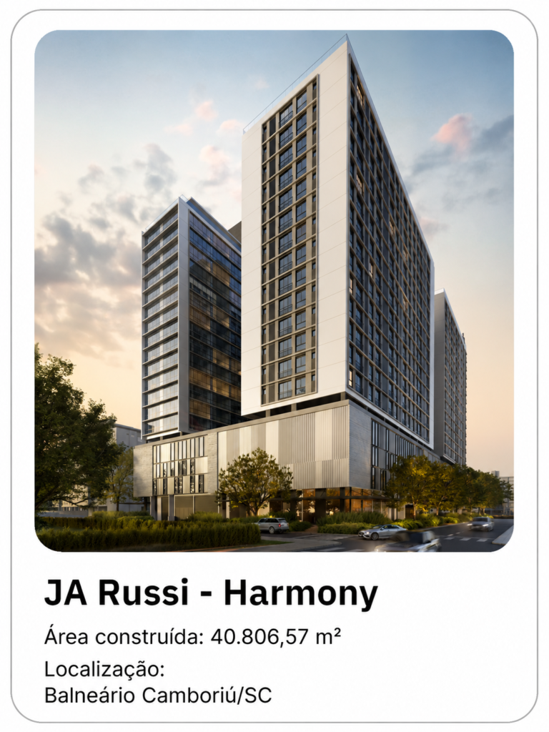 Empreendimento JA Russi - Harmony: 40.806,57 m² construídos em Balneário Camboriú/SC