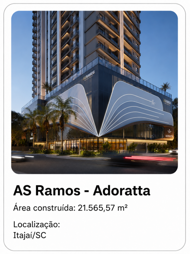 Empreendimento AS Ramos - Adoratta: 21.565,57 m² construídos em Itajaí/SC