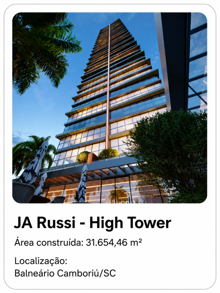 Empreendimento JA Russi - High Tower: 31.654,46 m² construídos em Balneário Camboriú/SC