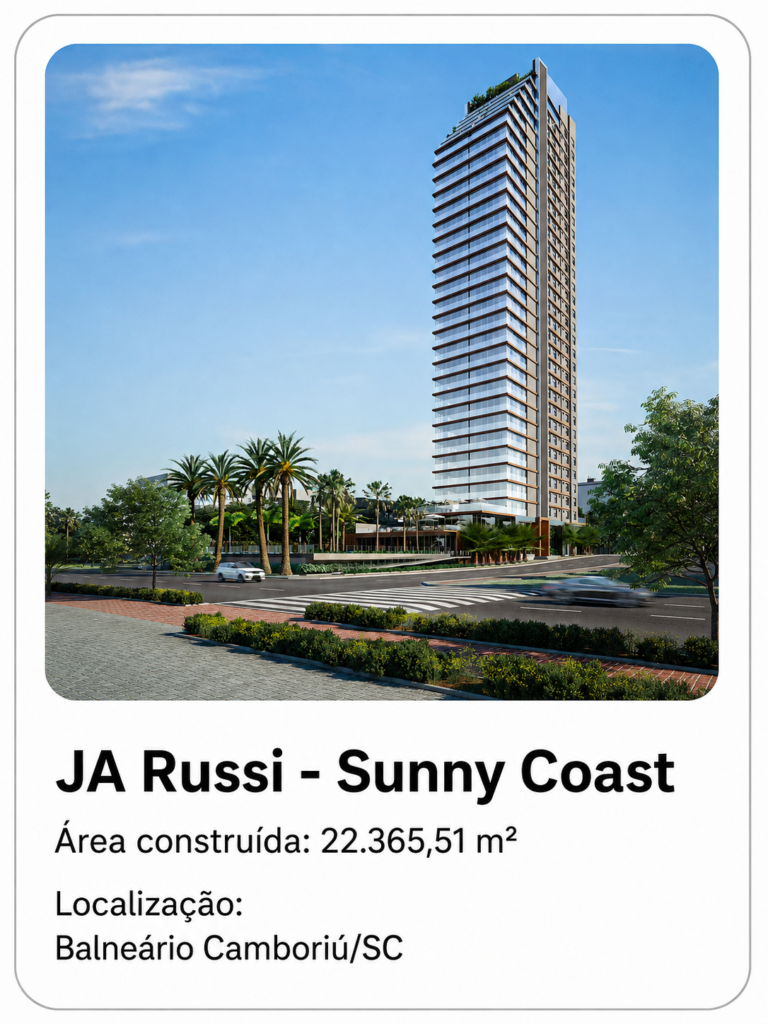 Empreendimento JA Russi - Sunny Coast: 22.365,51 m² construídos em Balneário Camboriú/SC