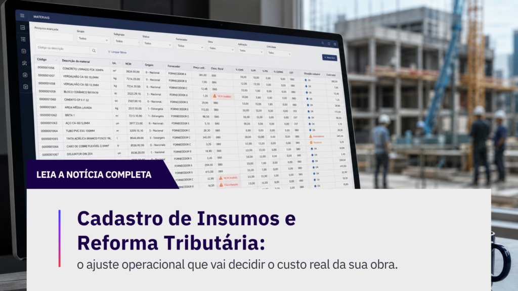 Cadastro de Insumos e Reforma Tributária
